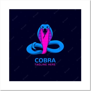 Cobra tagline here logo design of T-shirt Posters and Art